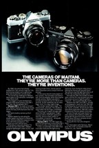 1980 Olympus SLR Camera OM-1 OM-2 Vintage Print Ad Maitani Film Photography Art - £8.20 GBP