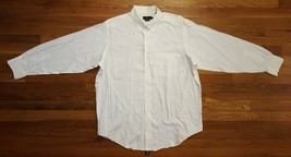 LANESBORO Plain Solid Off White Bone Button Up Down Front Shirt XL 17.5 ... - £23.83 GBP