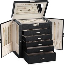 Akozlin 6 Layer Jewelry Box For Women, Functional Big Lockable Organizer, - £46.23 GBP