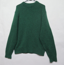 Vtg Winona Knits Sweater Mens L Tall Green Wool Blend Knit Christmas Cre... - $37.95