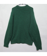 Vtg Winona Knits Sweater Mens L Tall Green Wool Blend Knit Christmas Cre... - £29.98 GBP