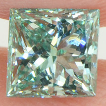 Loose Princess Diamond Fancy Blueish Green Certified Enhanced 0.90 Carat VVS2 - £1,027.17 GBP