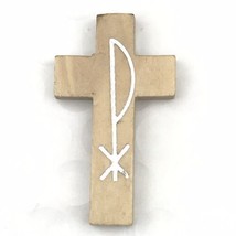 Cross Pendant Catholic Christian Vintage Wood Medugorje - $12.95