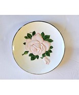 Vintage Milz Hand made Hand Painted Ceramic Plate Pink Rose With Gold Tr... - €15,47 EUR