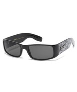 BLACK LOCS SLIM RECTANGULAR SUNGLASSES GRAFFITI RETRO BIKER MOTORCYCLE C... - $230.27 MXN