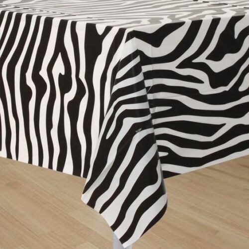 Primary image for 56"x96" - Black and White - Tablecloth Poly Cotton Zebra Print