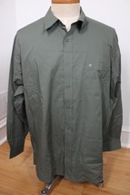Vtg Pierre Cardin XL 17-17.5 34/35 Green Long Sleeve Cotton Poly Button-... - $22.80