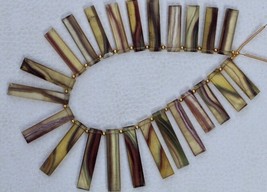 Natural, 23 piece faceted fluorite rectangle gemstone beads, 4x6x20--4.5x7x35 mm - £55.44 GBP
