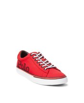 Polo Ralph Lauren Mens Sayer Logo Canvas Sneakers Color Red Size 13 M - $91.68