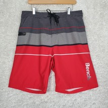 Bench Board Shorts Mens XL Red Grey Black Lace Up Striped Swim Outdoors ... - £15.71 GBP