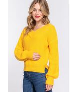 Long Slv Double V-neck Sweater - $49.40 CAD