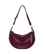 Bruno Rossi Italian Made Black Cherry Red Calf Leather Medium Hobo Bag - $7,692.63 MXN