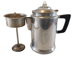 Vintage Stove Top Percolator with Bakelite Handle 8-Cup-Top Is Glass - $20.16