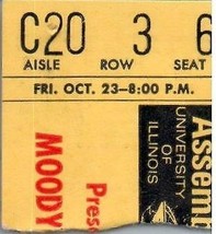 Die Moody Blues Konzert Ticket Stumpf Oktober 23 1981 University Von Illinois - £42.49 GBP