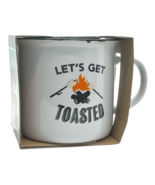 Let&#39;s Get Toasted or Explore Campfire Hiking Camping Coffee Mug NEW Free... - £10.60 GBP