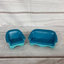 Fisher Price Loving Family Loveseat Sofa Chair Blue Dollhouse Furniture ... - £7.81 GBP