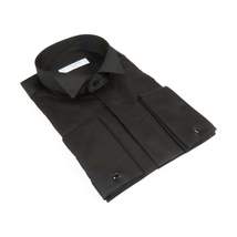 Mens CEREMONIA Tuxedo Formal Shirt 100% Cotton Turkey Slim Fit #stn 15 aty black image 4