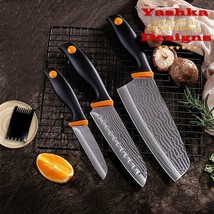 3 Pcs Chef Knife Set Stainless Steel Santoku Paring Cleaver Kitchen Kniv... - $482.70 MXN