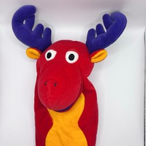 Rare Vintage Gymboree Red &amp; Purple Moose Plush Hand Puppet 11” Toy - $259.09 MXN