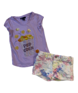 Gap Sz 5 Girls Popcorn Sequin Shirt &amp; Tie-Dye Denim Shorts Outfit - $26.75 CAD