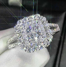 2.50Ct Princesse Simulé Invisible Bague Diamant 14k Plaqué or Blanc - £87.03 GBP