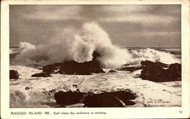Geo. S. Graves RPPC- Ragged Island, ME- Surf When The Undertow Is Running BK36 - £3.13 GBP
