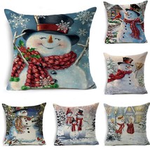 Snow Scene Snowman Pillow Covers - $10.59
