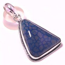 Blue Crack Crystal Gemstone Christmas Gift Pendant Jewelry 1.90&quot; SA 4406 - £4.78 GBP