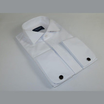 Men Tux Formal 100% Cotton Shirt MANSCHETT Turkey Slim Fit 305-01 White Wing tip image 2