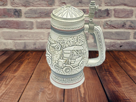 Vintage 1979 Avon Handcrafted Beer Stein Mug Classic Cars From Brazil   ... - $14.86