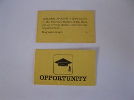 1965 Careers Board Game Piece: Yellow Golden Opportunity Card - Occupation - $1.00