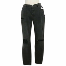 FREE PEOPLE Black Distressed Stretch Denim Fishnet Crop Skinny Jeans 29 - £45.73 GBP