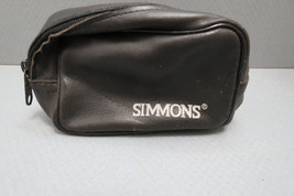 Vintage Simmons Leather Stash Bag Black / Small  / Zippered - £8.99 GBP