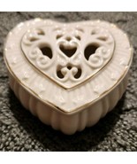 Lenox - Keepsake/Jewelry Box - Heart Shaped - Latticed Lid - 3&quot; across x... - $14.75