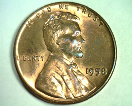 1958 Lincoln Cent Choice / Gem Uncirculated RED/ Brown Ch /GEM Unc. R/B 99c Ship - $3.00