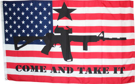 Come &amp; Take It Gun Rights 2nd Amendment Stars &amp; Stripes Flag 3X5 Rough Tex 100D - £11.74 GBP