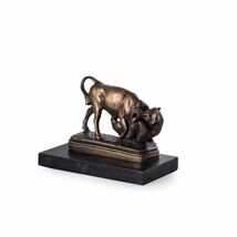Bey Berk Eternal Struggle of Bull &amp; Bear Bronzed Finished Sculpture Gree... - $96.95