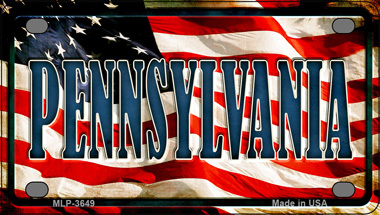 Pennsylvania US Flag Novelty Mini Metal License Plate Tag - $14.95
