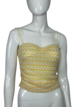 Free People Tank Top Women&#39;s Small Yellow Pink Cami Striped Pastels - $17.86