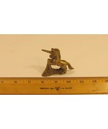 Vintage Solid Brass Unicorn Statue and Stand Collectible 2.5&quot; So Cute! - $27.45