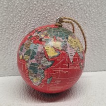 2012 Government of India Red Earth Globe 3.5&quot; Hanging Ornament - $12.77