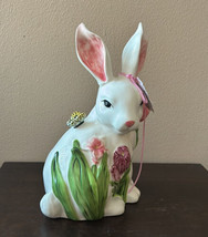 NEW Blue Sky Clay works Sitting Easter Bunny Tulips Butterfly Spring Decor 11” - £47.94 GBP