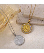 Cross Pendant Necklace for Religion, 18K Gold Plated 304 Stainless Steel... - $25.00