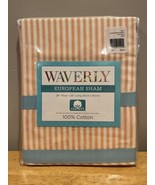 Pair Waverly Candid Moment-Melon Stripe European Sham Cotton Square Pill... - $29.69