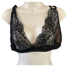 New Avid Love Womens Size XXXL Black Lace Bra Adjustable Straps Sheer Br... - $14.84