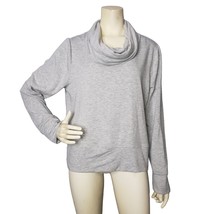 Yogalicious Light Heather Grey Long Sleeve Cowl Neck Sweater Top Size XL - £22.15 GBP