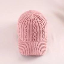 Women&#39;s Autumn And Winter Cold-Proof Peaked Hat Quilted Knit Hat Woolen Baseball - £11.40 GBP