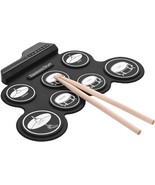 Electronic Drum Set With Headphone Included, Roll-Up Drum Practice Pad - $39.93