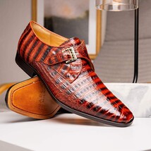 Genuine caiman crocodile Shoes Rovigo Cognac Straps image 9