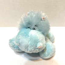 Ganz Webkinz Blue Plush Furry Hippo Beanie Feet Stuffed Animal 6&quot; No Code - £6.09 GBP